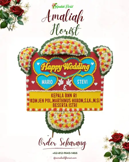 Papan Bunga Pernikahan Pekunden